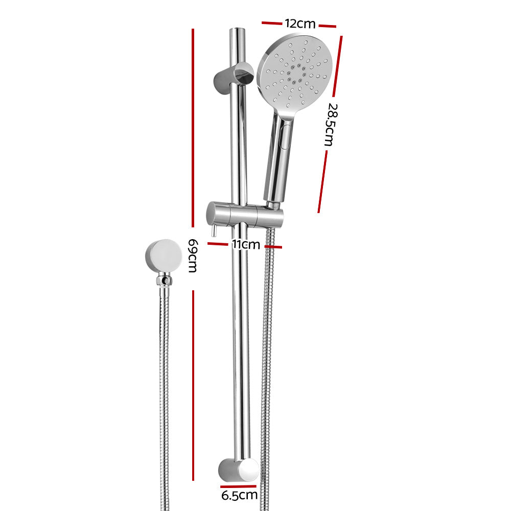 Handheld Shower Head Wall Holder 4.7'' High Pressure Adjustable 3 Modes - Chrome