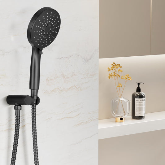 Handheld Shower Head Holder 4.7'' High Pressure - Black