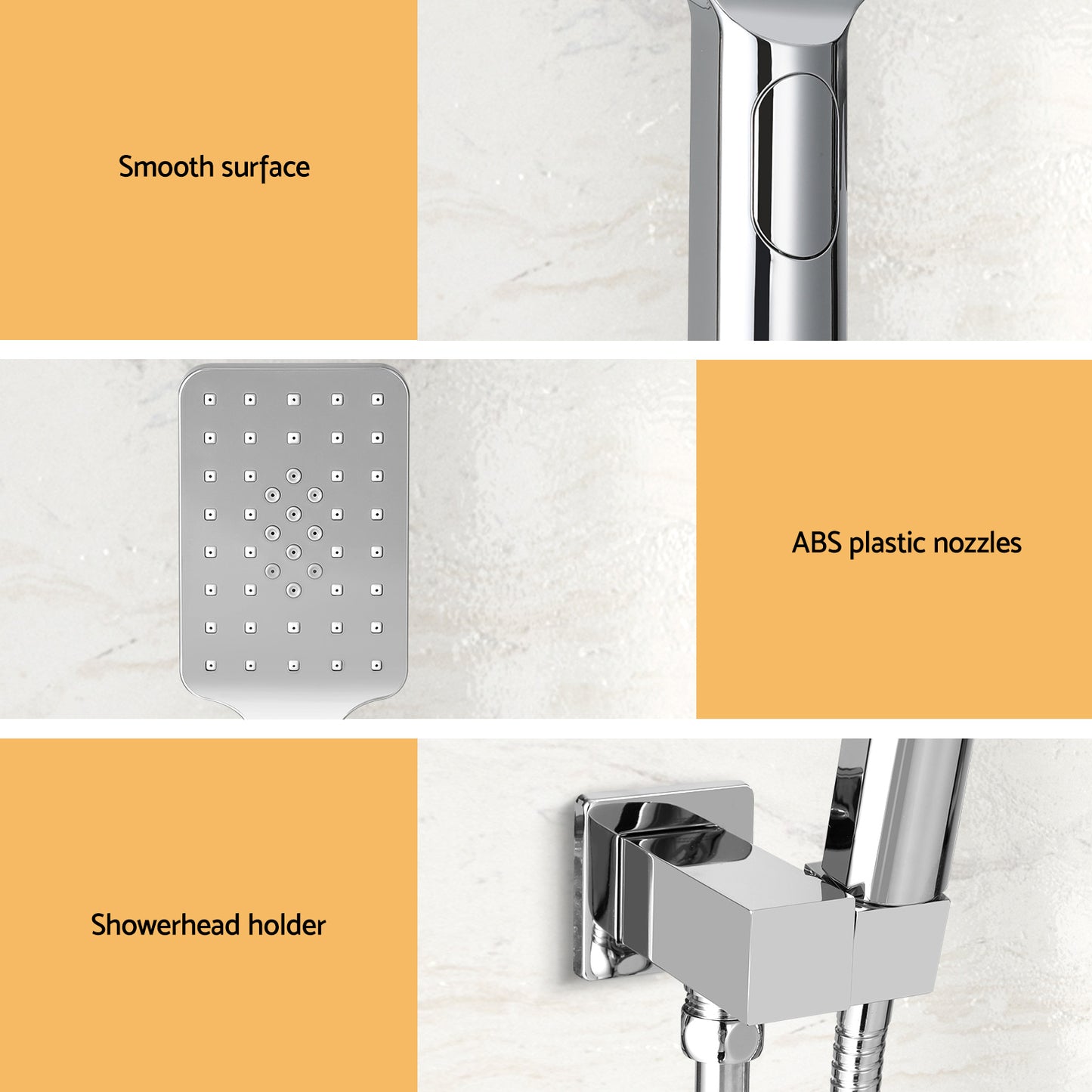 Handheld Shower Head Holder 3.1'' High Pressure - Silver