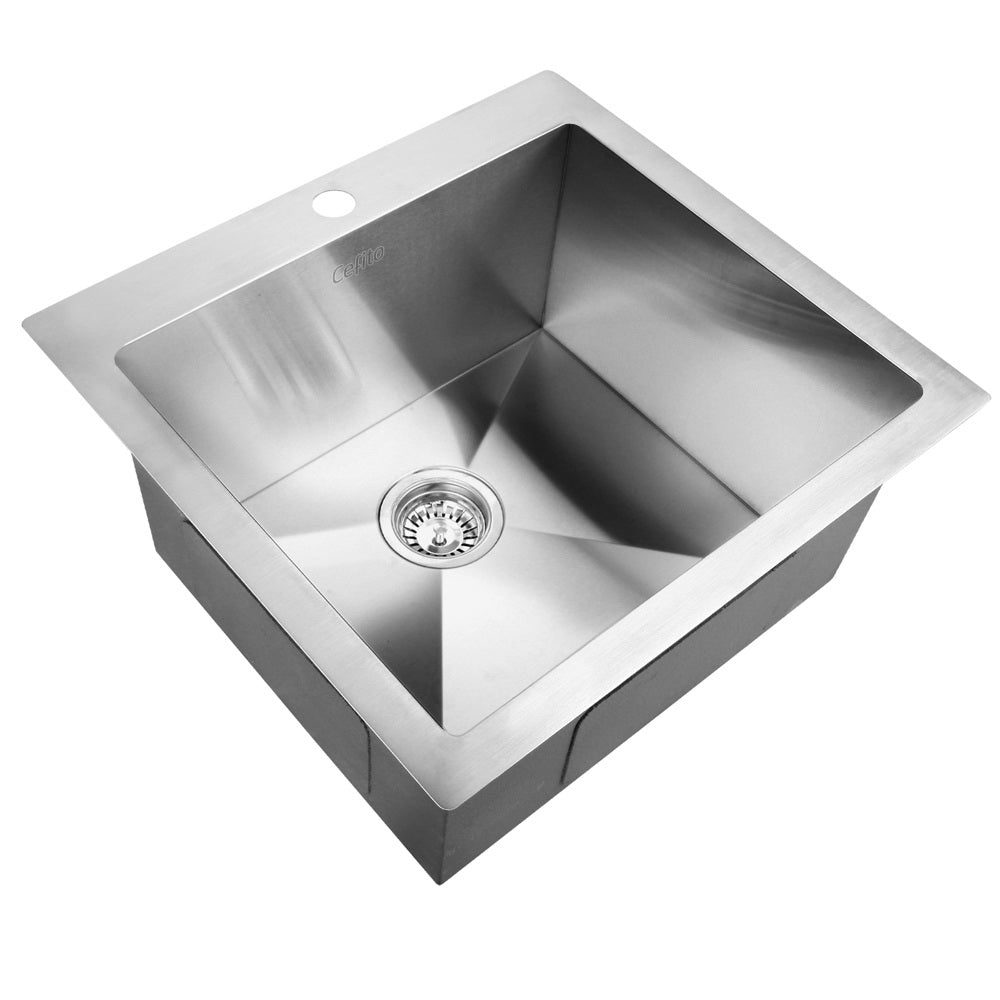 Cefito Kitchen Sink 53X50cm Stainless Steel Basin Single Bowl Silver