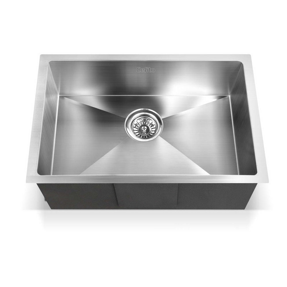 Kitchen Sink 60X45CM Stainless Steel Basin Single Bowl Laundry Silver