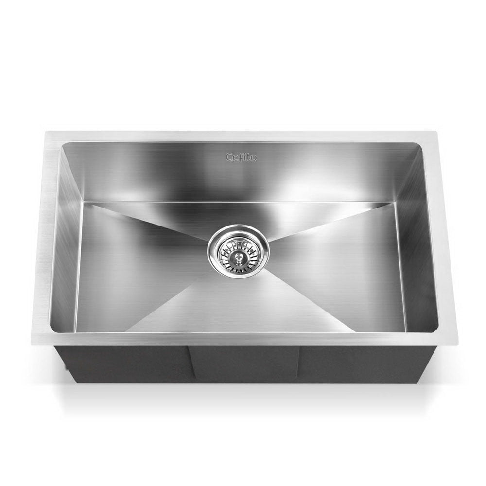 Cefito Kitchen Sink 70X45cm Stainless Steel Basin Single Bowl Silver