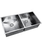 Kitchen Sink 86X44CM Stainless Steel Basin Double Bowl Laundry Silver