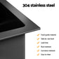 Stainless Steel Sink 60x45CM With Pull Out Mixer Tap Kitchen Basin Single Bowl Black