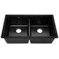 Stone Kitchen Sink 790X460MM Granite Under/Topmount Basin Double Bowl Black