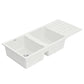 Kitchen Sink 116x50cm Granite Stone Sink Double Bowl White