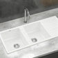 Kitchen Sink 116x50cm Granite Stone Sink Double Bowl White