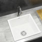 Kitchen Sink 45x45cm Granite Stone Sink Single Bowl White