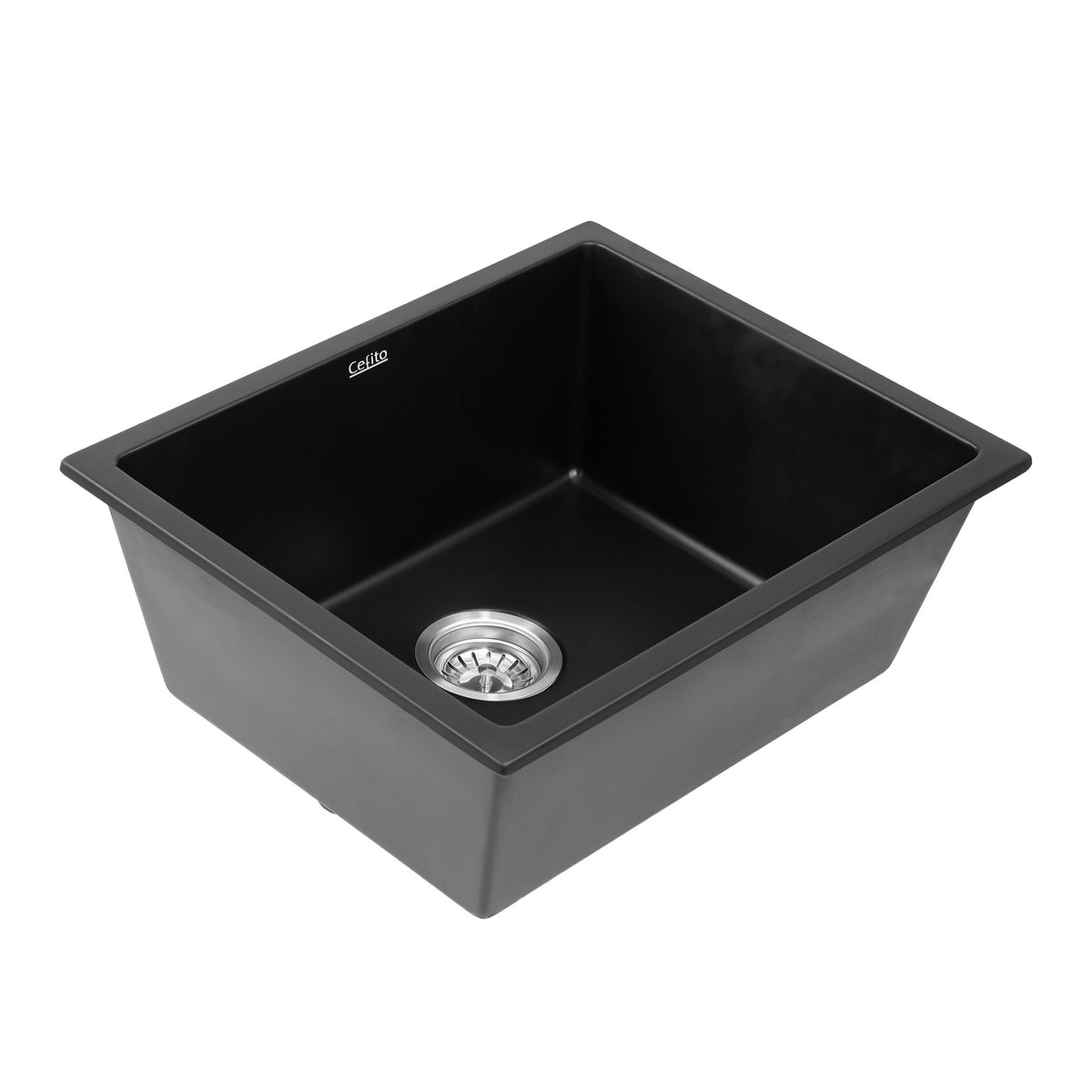 Kitchen Sink 55x45cm Granite Stone Sink Single Bowl Black