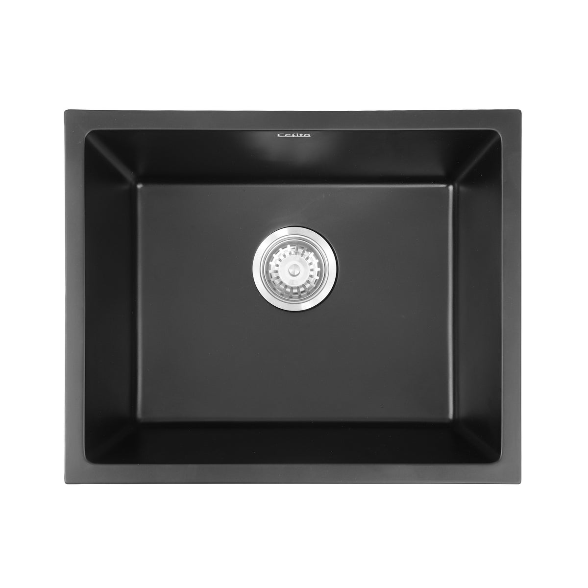 Kitchen Sink 55x45cm Granite Stone Sink Single Bowl Black