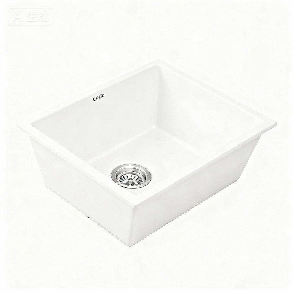Kitchen Sink 55x45cm Granite Stone Sink Single Bowl White
