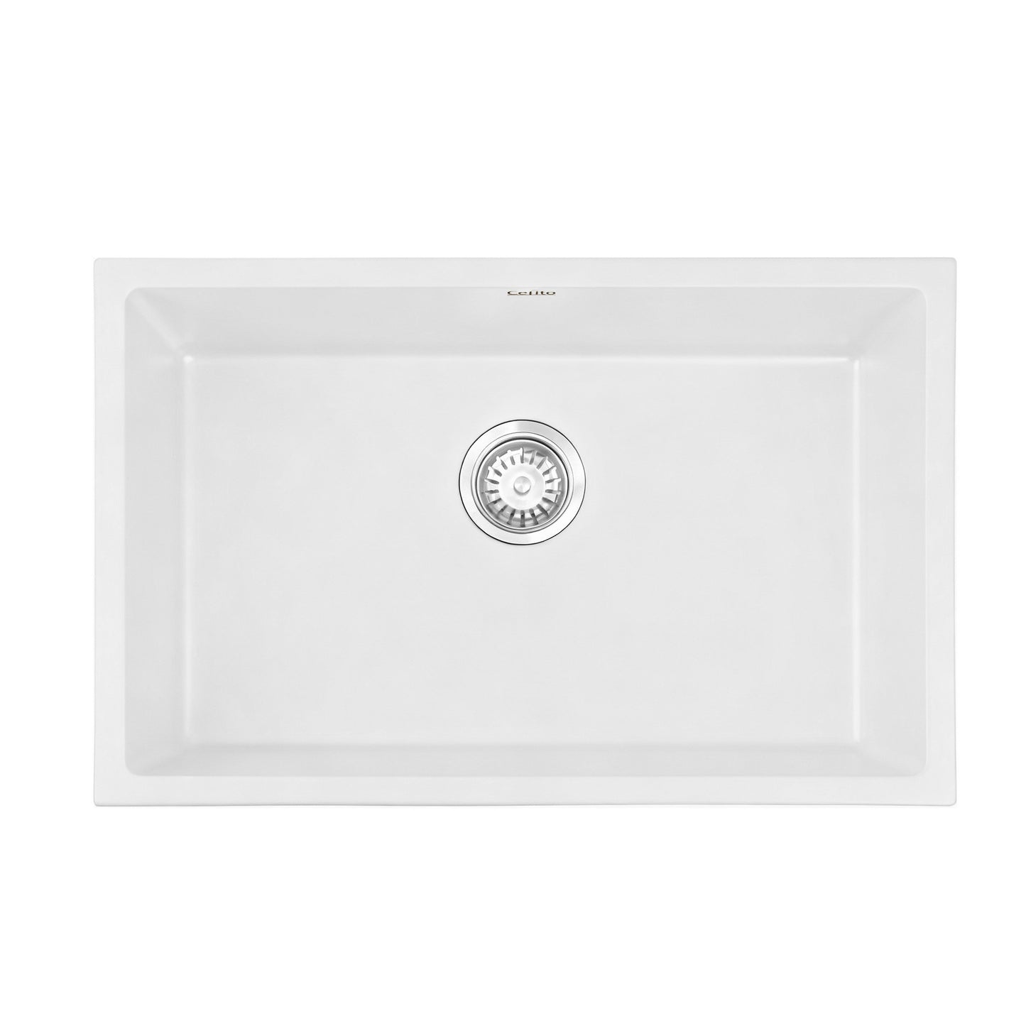 Kitchen Sink 70x45cm Granite Stone Sink Single Bowl White