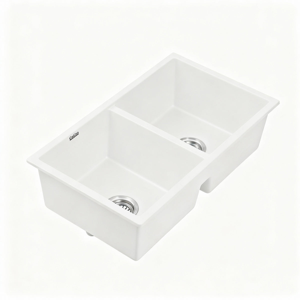 Kitchen Sink 77x45cm Granite Stone Sink Double Bowl White