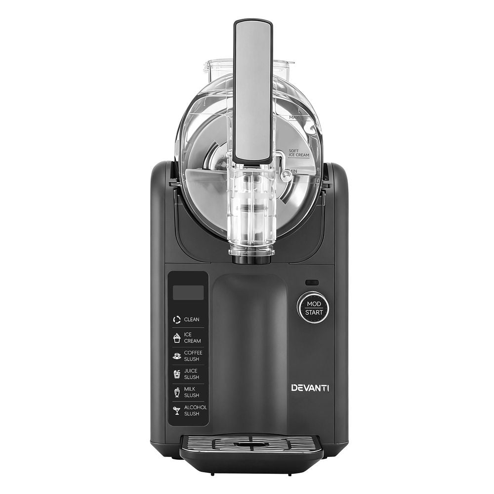 Devanti 5in1 Slushie Machine Ice Cream Maker 2L Grey