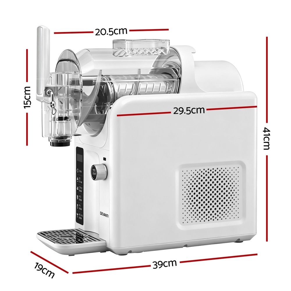 Devanti 5in1 Slushie Machine Ice Cream Maker 2L White