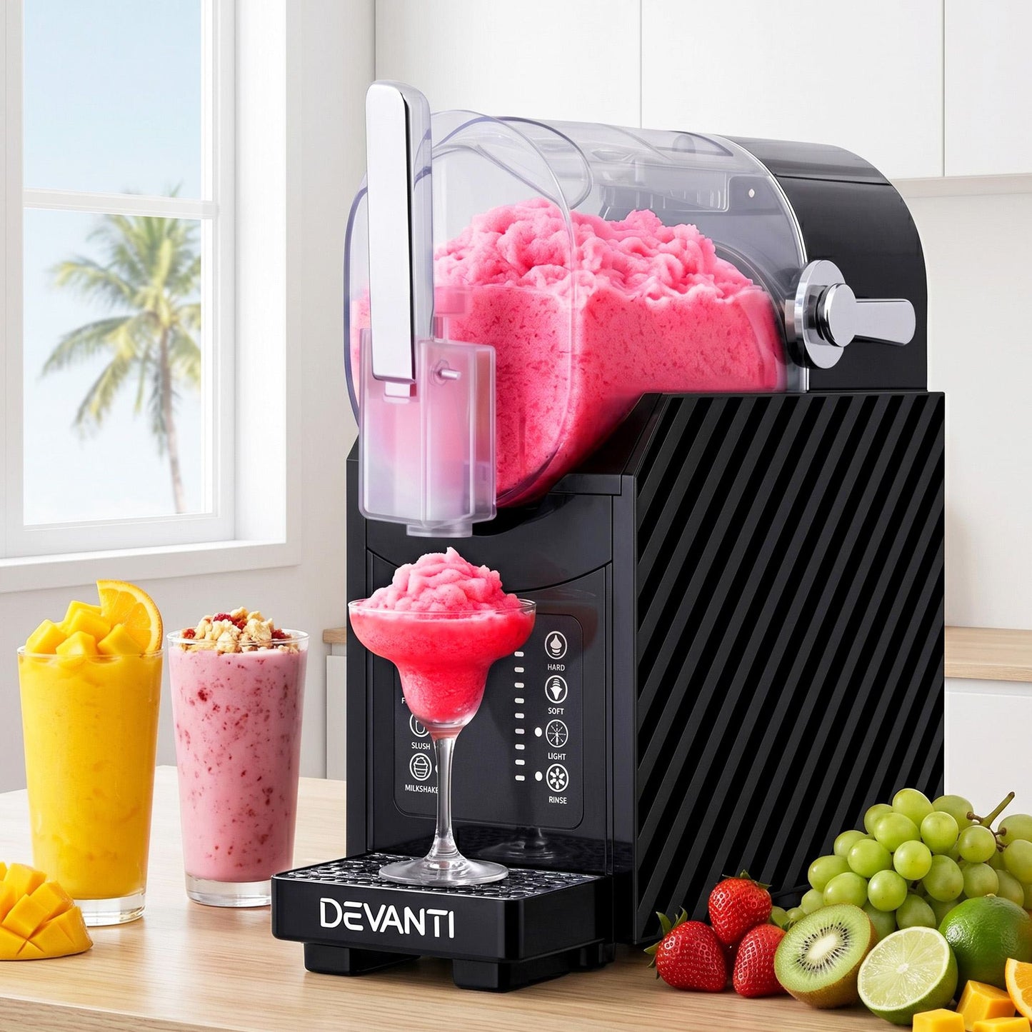 Devanti 1.8L Slushie Machine Maker Frozen Smoothies Milkshakes Black