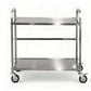 2-Tier Stainless Steel Kitchen Trolley with Wheels 84x56x98cm