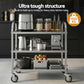 3-Tier Stainless Steel Kitchen Trolley with Wheels 89X50X83cm
