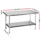 1524x762mm Stainless Steel Kitchen Bench 430