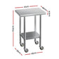 Stainless Steel Kitchen Benches Work Bench Wheels 61X46CM 430