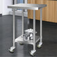 430 Stainless Steel Kitchen Benches Work Bench Food Prep Table with Wheels 610MM x 610MM