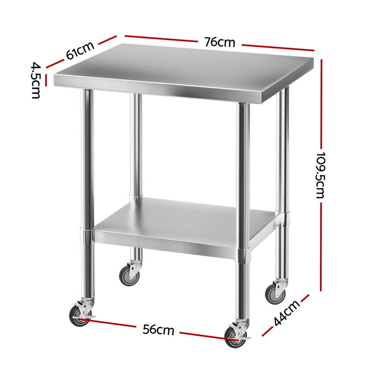 Stainless Steel Kitchen Bench w/ Splashback 760x610MM 430