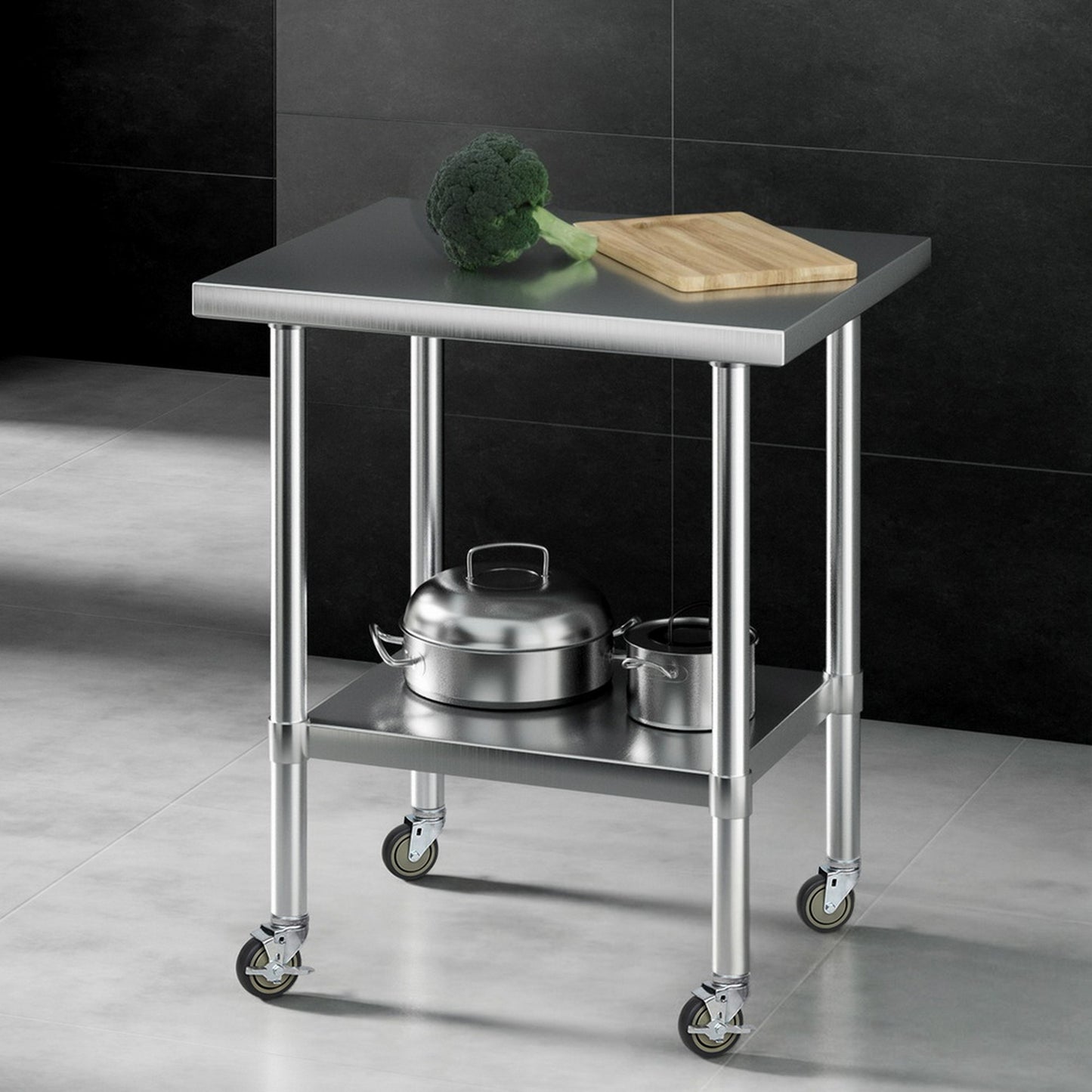 Stainless Steel Kitchen Bench w/ Splashback 760x610MM 430