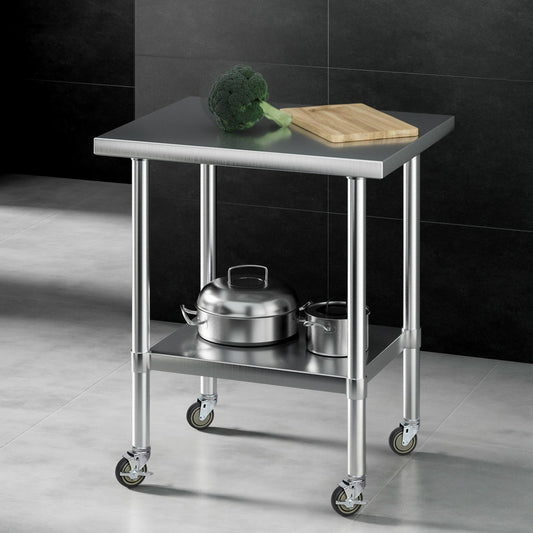 Stainless Steel Kitchen Bench w/ Splashback 760x610MM 430