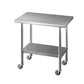 Stainless Steel Kitchen Benches Work Bench Wheels 91X61CM 430