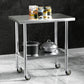 Stainless Steel Kitchen Benches Work Bench Wheels 91X61CM 430