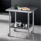 914x762mm Stainless Steel Kitchen Bench w/ Splashback Work Table Prep Bench Commercial 430