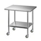 914x762mm Stainless Steel Kitchen Bench w/ Splashback Work Table Prep Bench Commercial 430