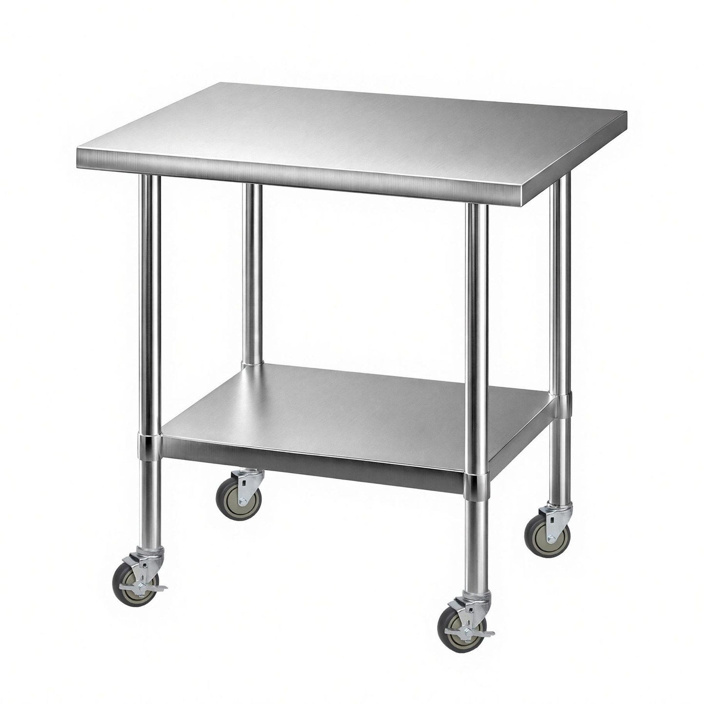 914x762mm Stainless Steel Kitchen Bench w/ Splashback Work Table Prep Bench Commercial 430
