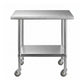 914x762mm Stainless Steel Kitchen Bench w/ Splashback Work Table Prep Bench Commercial 430