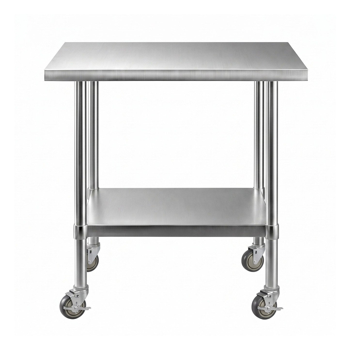 914x762mm Stainless Steel Kitchen Bench w/ Splashback Work Table Prep Bench Commercial 430
