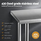 914x762mm Stainless Steel Kitchen Bench w/ Splashback Work Table Prep Bench Commercial 430