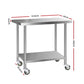430 Stainless Steel Kitchen Benches Work Bench Food Prep Table with Wheels 1219Mmx610MM