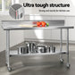 Stainless Steel Kitchen Bench w/ Splashback 1500x600MM 430