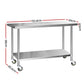 430 Stainless Steel Kitchen Benches Work Bench Food Prep Table with Wheels 1524Mmx610MM