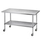 1524x762mm Stainless Steel Kitchen Bench w/ Splashback Work Table Prep Bench Commercial 430