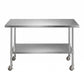 1524x762mm Stainless Steel Kitchen Bench w/ Splashback Work Table Prep Bench Commercial 430