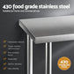 1524x762mm Stainless Steel Kitchen Bench w/ Splashback Work Table Prep Bench Commercial 430