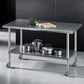 1524x762mm Stainless Steel Kitchen Bench w/ Splashback Work Table Prep Bench Commercial 430