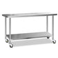430 Stainless Steel Kitchen Benches Work Bench Food Prep Table with Wheels 1829Mmx610MM