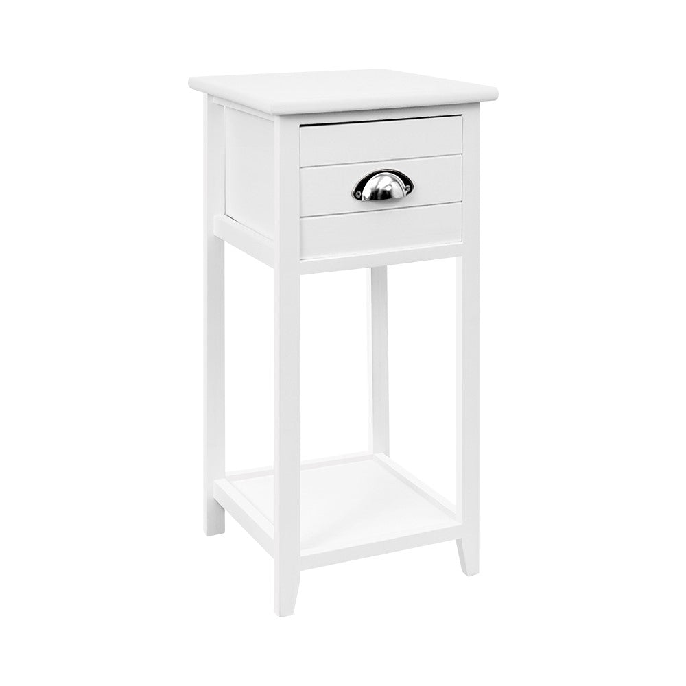 Miramichi Wooden Bedside Tables Nightstand Storage Cabinet Lamp Side Shelf - White