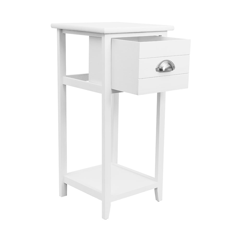 Miramichi Wooden Bedside Tables Nightstand Storage Cabinet Lamp Side Shelf - White