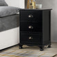 Gander Wooden Vintage Bedside Tables Vintage Chest Storage Cabinet Nightstand with 3 Drawers - Black