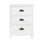 Gander Wooden Vintage Bedside Tables Vintage Chest Storage Cabinet Nightstand with 3 Drawers - White