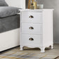 Gander Wooden Vintage Bedside Tables Vintage Chest Storage Cabinet Nightstand with 3 Drawers - White