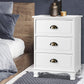 Set of 2 Gander Bedside Tables Vintage with 3 Drawers - White
